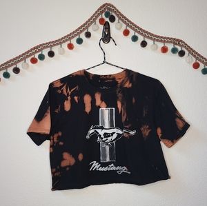 Logo Bleached Black Crop Tee